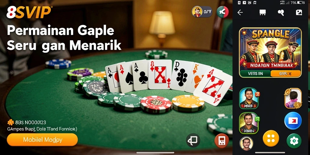 Tampilan gameplay seru 8SVIP dalam permainan Gaple.