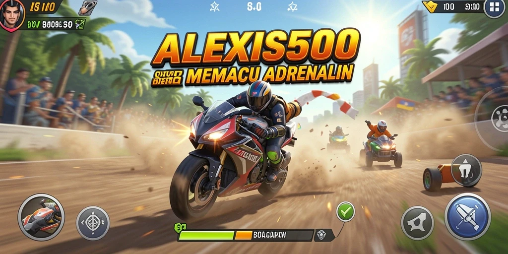 Gameplay balapan seru di ALEXIS500 dengan mobil yang cepat.