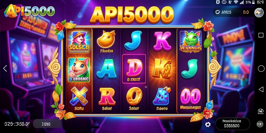 Tampilan gameplay Slot API5000 yang memikat dan berwarna-warni.