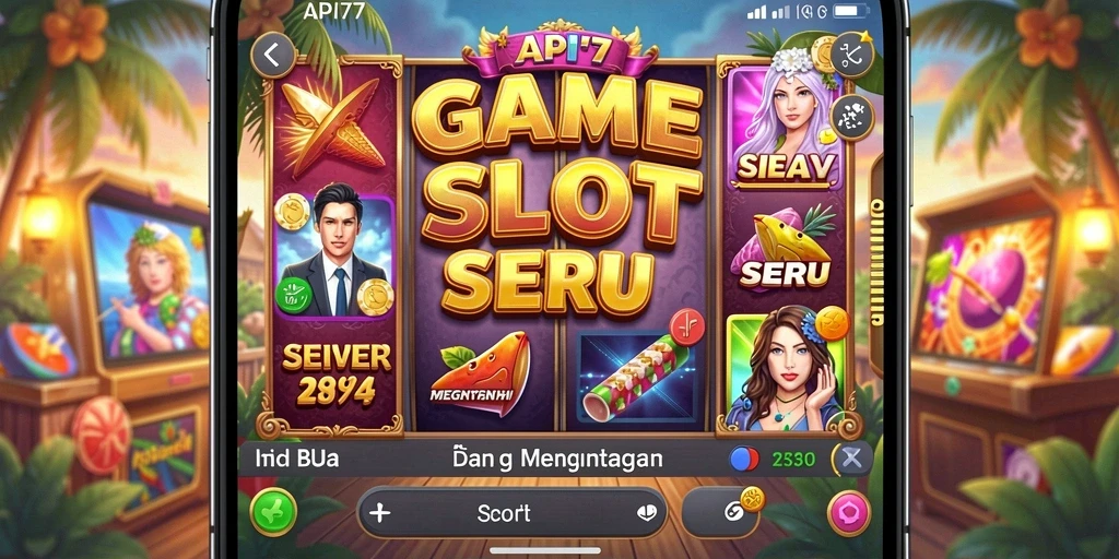 Tampilan menarik dari gameplay Slot API77 dengan berbagai tema.