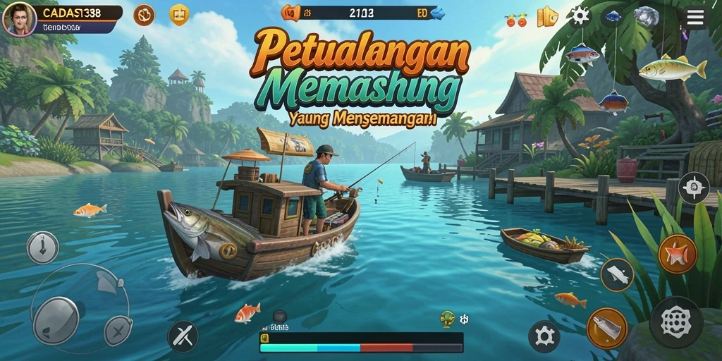 Screenshot gameplay CADAS138 menampilkan aksi memancing yang seru.