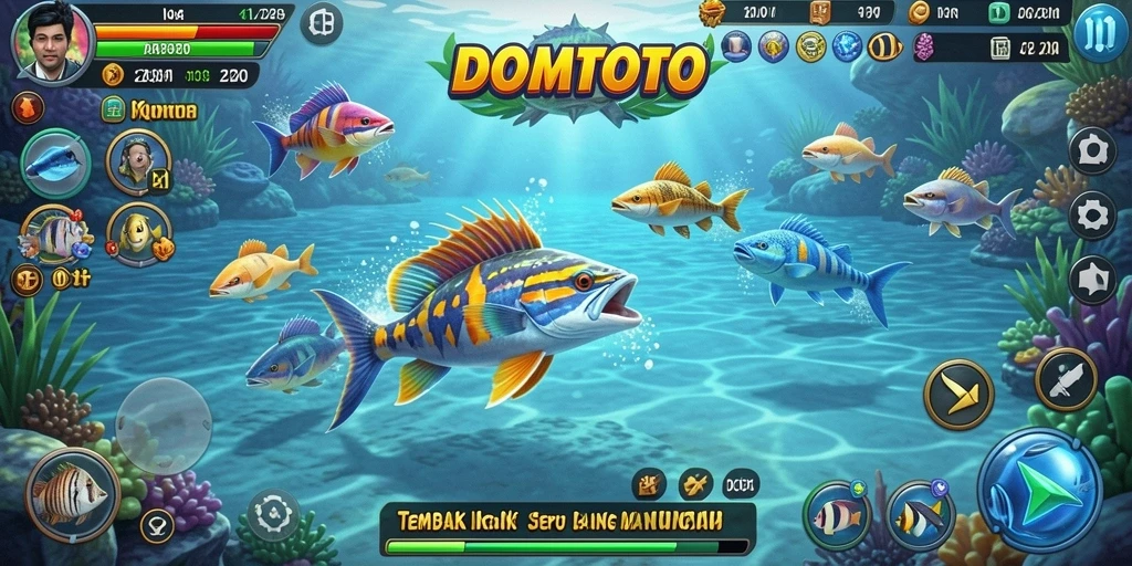 Gameplay seru Tembak Ikan di DOMTOTO yang menantang.
