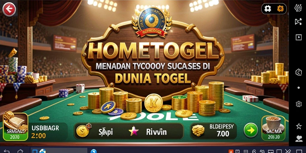 Gameplay menarik dalam HOMETOGEL menampilkan pengelolaan bisnis togel.