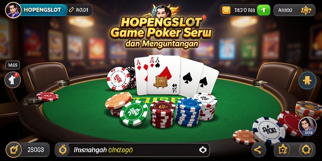 Tampilan gameplay poker yang menegangkan di HOPENGSLOT.