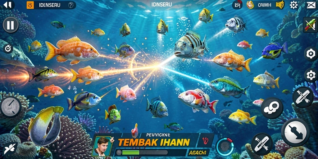 Tampilkan aksi menembak ikan dalam <strong>IDNSERU</strong> yang seru dan menantang!