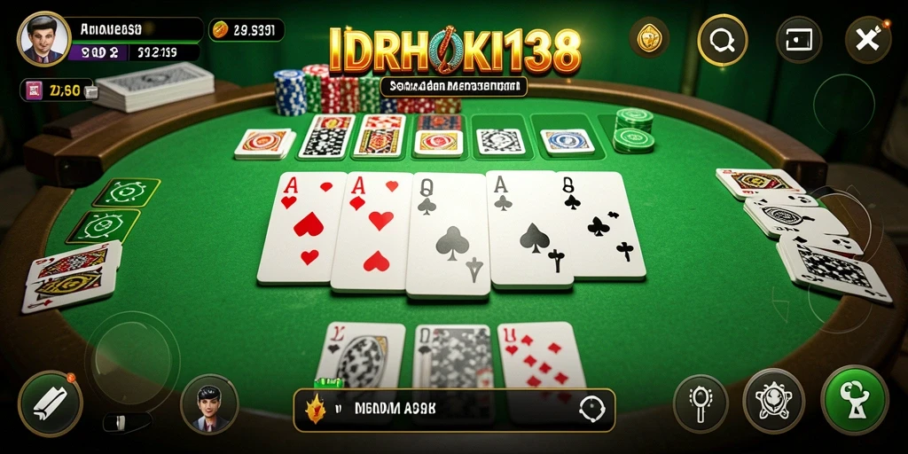 Screenshot gameplay IDRHOKI138 menunjukkan aksi permainan Domino yang seru.