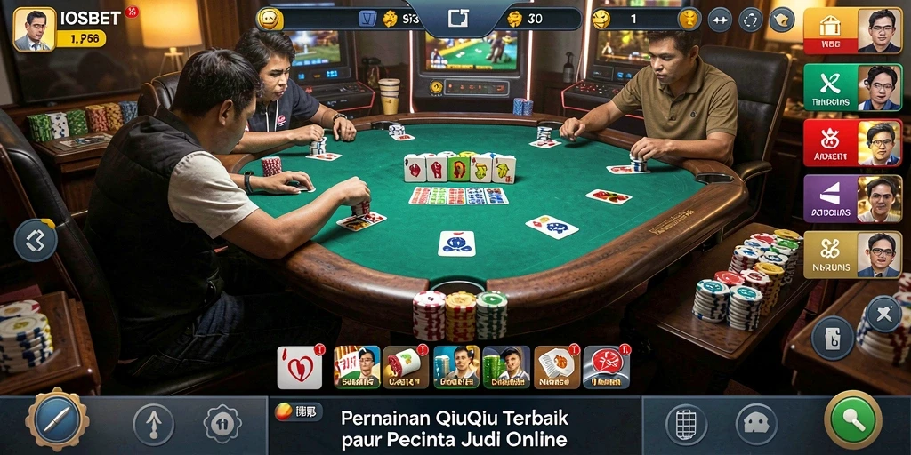 Tampilan gameplay seru dari IOSBET yang menampilkan permainan QiuQiu.