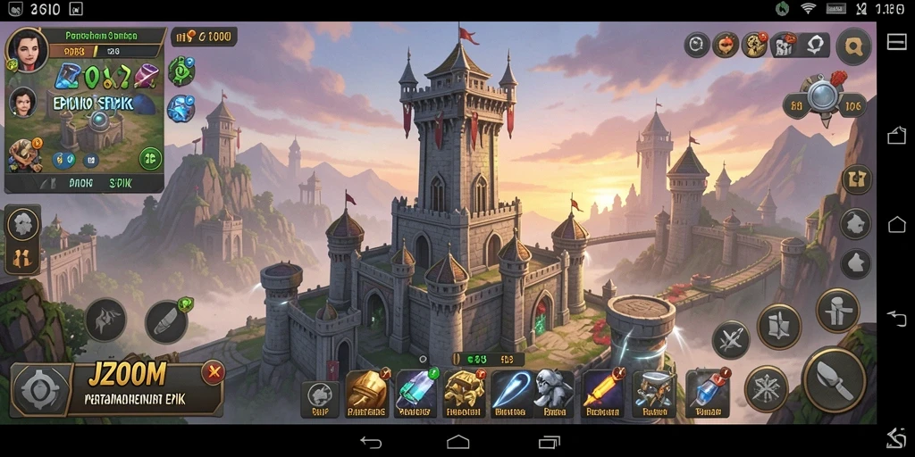 Screenshot gameplay J200M menampilkan aksi menara pertahanan yang seru.