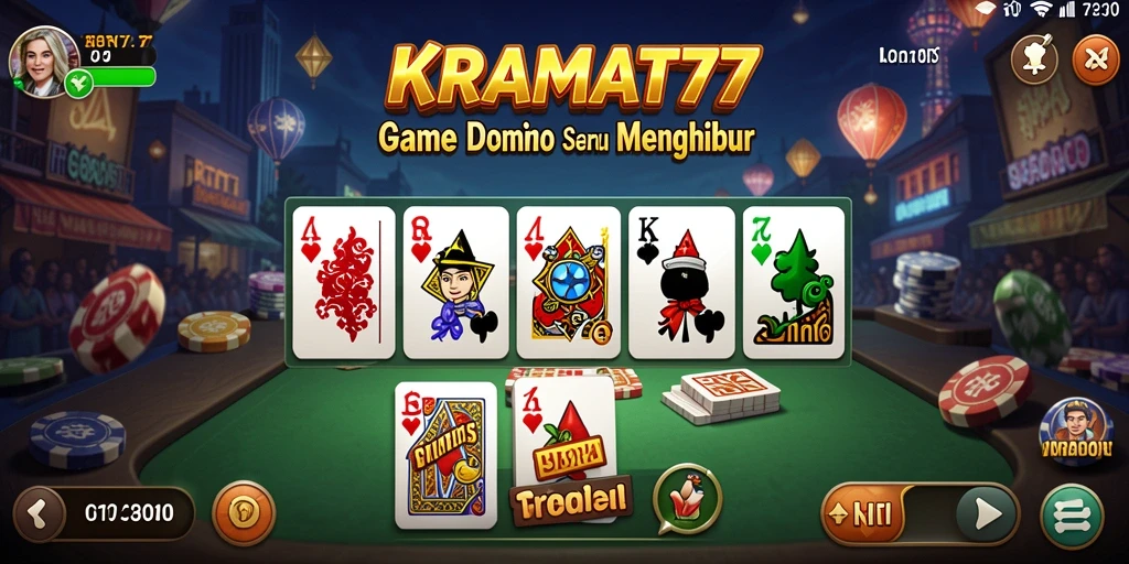 Screenshot gameplay KRAMAT77 yang menampilkan keseruan bermain Domino.