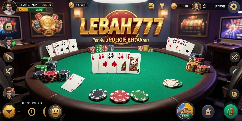 Screenshot gameplay LEBAH777 menampilkan aksi seru permainan Poker.
