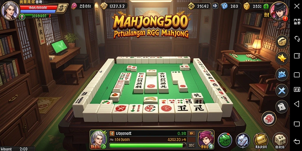 Tampilan gameplay seru di <strong>MAHJONG500</strong> dengan aksi RPG yang mendebarkan.