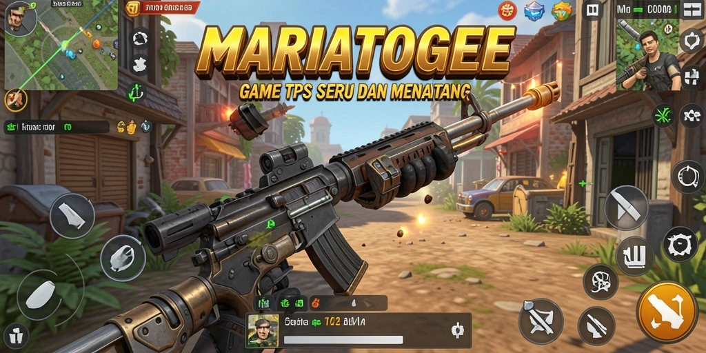Tangkapan layar gameplay MARIATOGEL yang menampilkan aksi seru di medan perang.