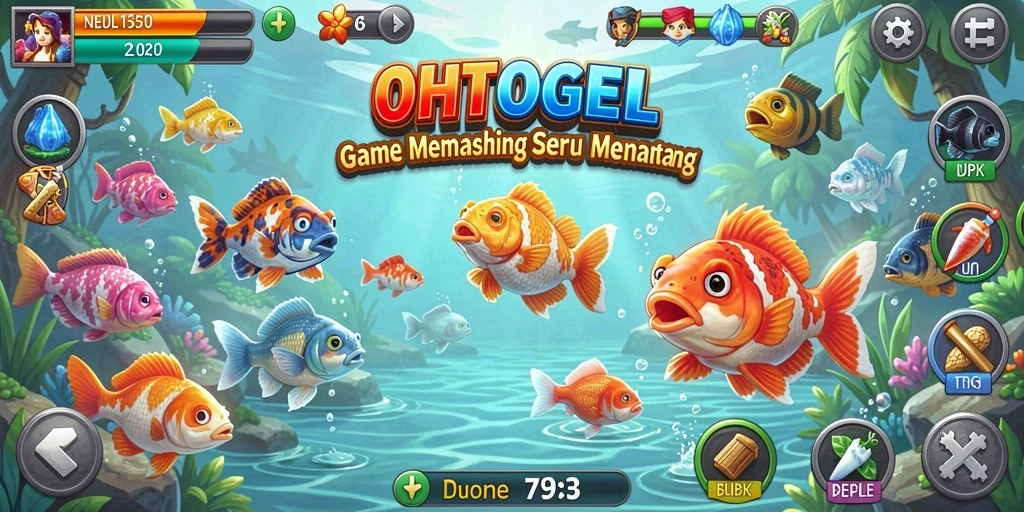 Screenshot gameplay OHTOGEL yang menampilkan aksi memancing yang seru.