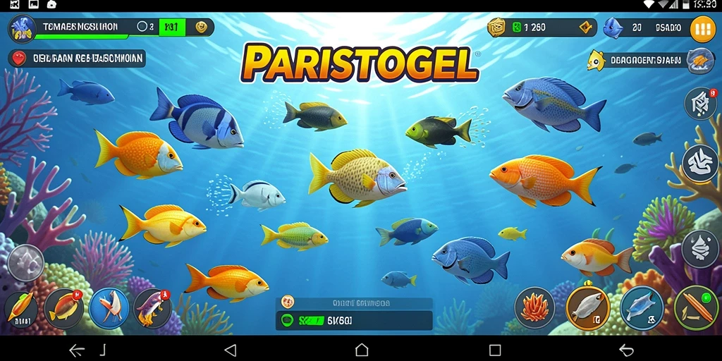 Tampilan seru dari gameplay Tembak Ikan PARISTOGEL.
