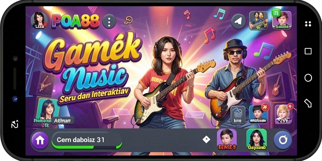 Screenshot gameplay POA88 yang menampilkan antusiasme pemain dalam memainkan lagu.