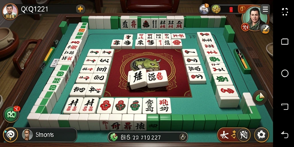 Screenshot gameplay QQ1221 yang menampilkan tantangan Mahjong yang seru.