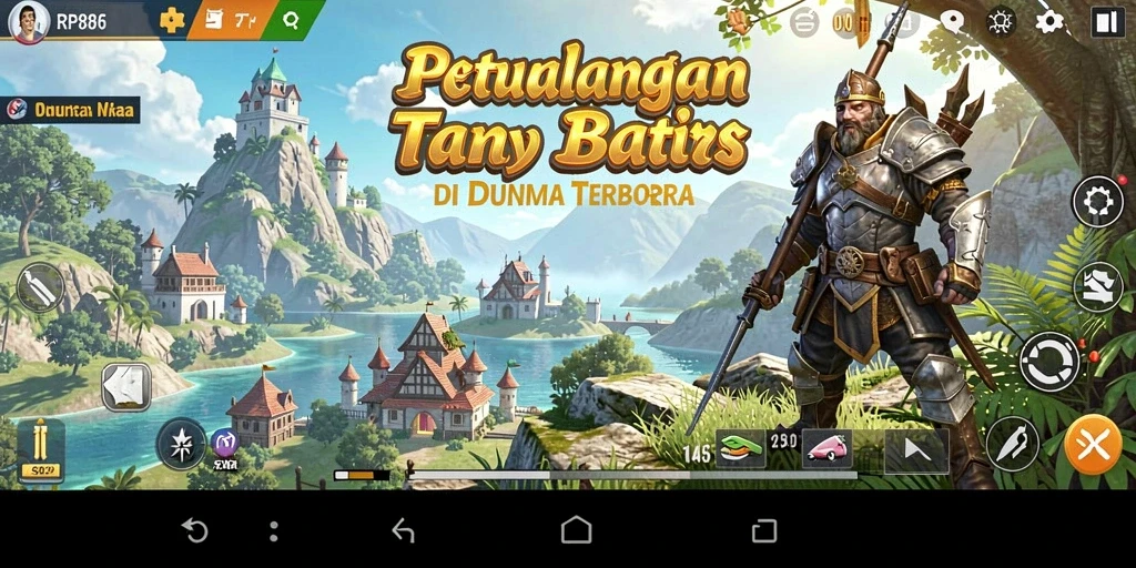 Tangkapan layar gameplay RP886 menampilkan dunia Open World yang luas dan interaktif.