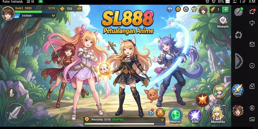 Tampilan gameplay seru dari SL888 dengan karakter Anime yang menawan.
