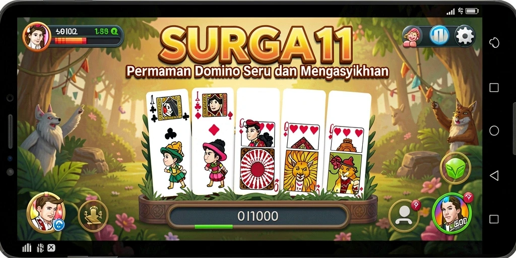 Screenshot permainan SURGA11 menampilkan momen seru di Domino.