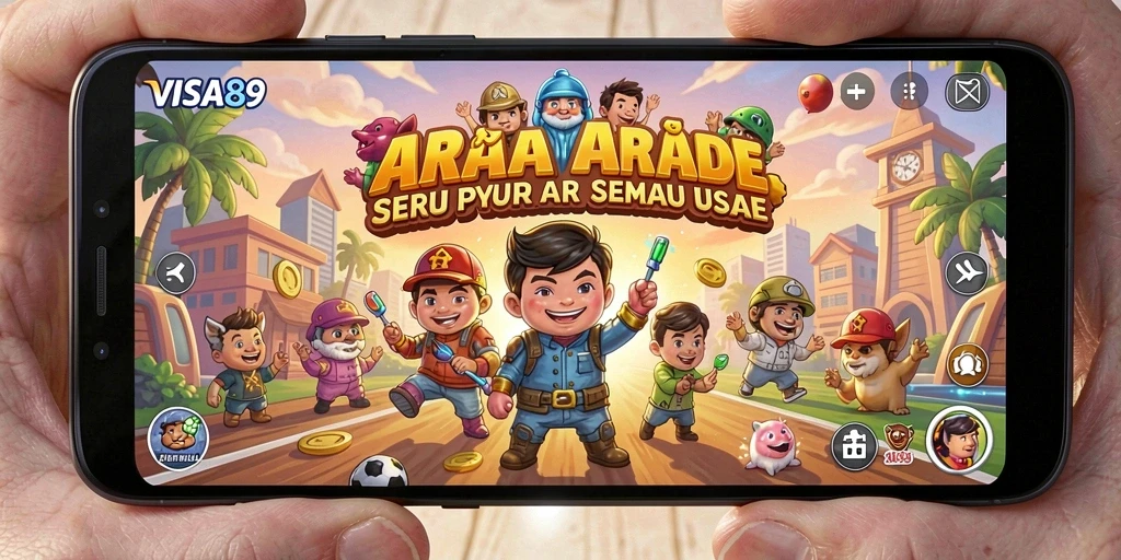 Tampilan gameplay menegangkan dari VISA89 yang penuh warna dan dinamis.