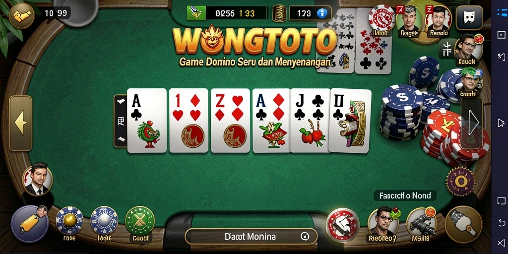Tampilan gameplay seru dari permainan Domino WONGTOTO.