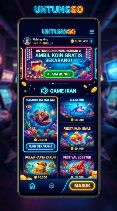 Screenshot antarmuka utama aplikasi untunggo.